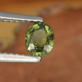 0.52캐럿 천연 그린 사파이어, 타원형 컷, 5.1×4.2 mm, VVS-VS