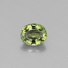 0.56캐럿 천연 그린 사파이어, 타원형 컷, 5.1×4.2 mm, VS
