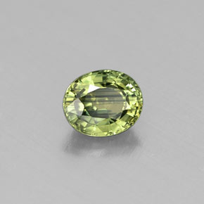 0.56캐럿 천연 그린 사파이어, 타원형 컷, 5.1×4.2 mm, VS
