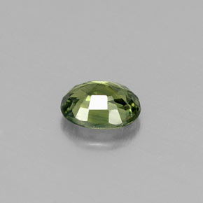0.51캐럿 천연 노란빛 그린 사파이어, 타원형 컷, 5.2×4.3 mm, VS