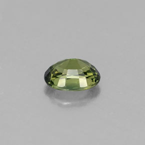0.51캐럿 천연 노란빛 그린 사파이어, 타원형 컷, 5.2×4.1 mm, VVS-VS