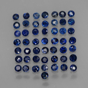 캐럿 천연 블루 사파이어 보석, 라운드 컷, 1.74 mm, VS