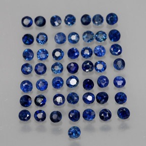 캐럿 천연 블루 사파이어 보석, 라운드 컷, 1.74 mm, VS