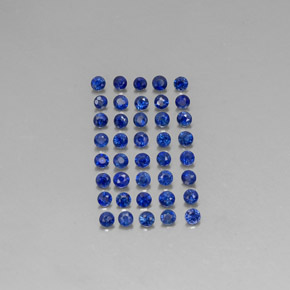 캐럿 천연 딥 블루 사파이어 보석, 라운드 컷, 1.66 mm, VS