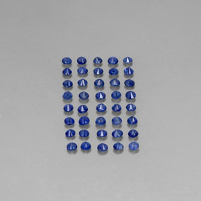 캐럿 천연 딥 블루 사파이어 보석, 라운드 컷, 1.66 mm, VS