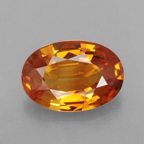 2.49캐럿 천연 옐로우 오렌지 사파이어, 타원형 컷, 10.1×7.1 mm, VVS-VS