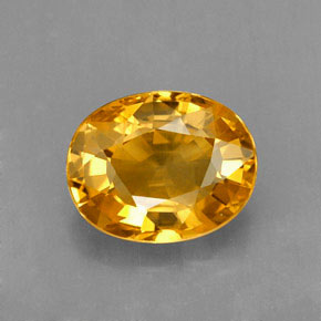 2.04캐럿 천연 골든 옐로우 사파이어, 타원형 컷, 8.4×6.7 mm, VS