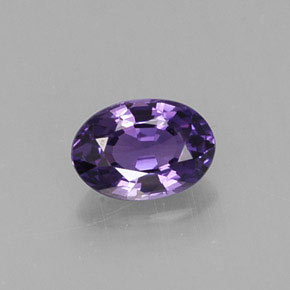 0.61캐럿 천연 블루 바이올렛 사파이어, 타원형 컷, 5.8×4.1 mm, VS