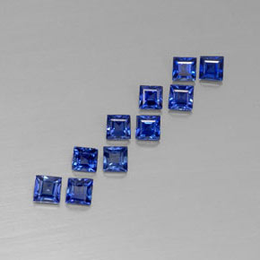캐럿 천연 딥 블루 사파이어 보석, 스퀘어, 2.7×2.6 mm, VVS-VS