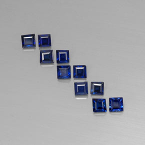 캐럿 천연 딥 블루 사파이어 보석, 스퀘어, 2.6×2.5 mm, VVS-VS