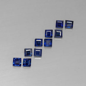 캐럿 천연 딥 블루 사파이어 보석, 스퀘어, 2.6×2.5 mm, VVS-VS