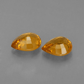 캐럿 천연 옐로우 오렌지 사파이어 보석, 배 모양, 6.2×5 mm, VVS-VS
