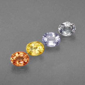 캐럿 천연 멀티컬러 사파이어 보석, 타원형 컷, 5×4 mm, VVS-VS