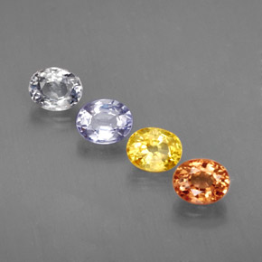 캐럿 천연 멀티컬러 사파이어 보석, 타원형 컷, 5×4 mm, VVS-VS