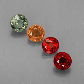 캐럿 천연 멀티컬러 사파이어 보석, 라운드 컷, 4.79 mm, VVS-VS