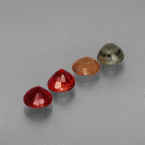 캐럿 천연 멀티컬러 사파이어 보석, 라운드 컷, 4.79 mm, VVS-VS