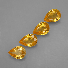 캐럿 천연 골든 옐로우 사파이어 보석, 배 모양, 6.9×4.8 mm, VVS-VS