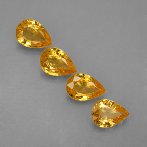 캐럿 천연 골든 옐로우 사파이어 보석, 배 모양, 6.9×4.8 mm, VVS-VS