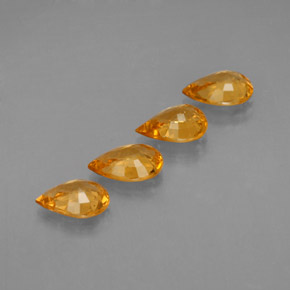 캐럿 천연 골든 옐로우 사파이어 보석, 배 모양, 6.9×4.8 mm, VVS-VS