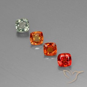 2.44캐럿 천연 멀티컬러 사파이어 보석, 쿠션 컷, 4.3×4.3 mm, VVS-VS