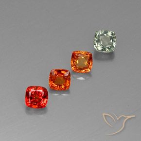 2.44캐럿 천연 멀티컬러 사파이어 보석, 쿠션 컷, 4.3×4.3 mm, VVS-VS