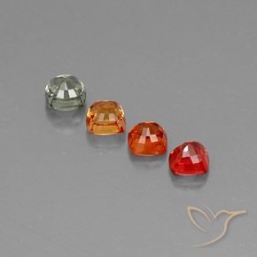 2.44캐럿 천연 멀티컬러 사파이어 보석, 쿠션 컷, 4.3×4.3 mm, VVS-VS