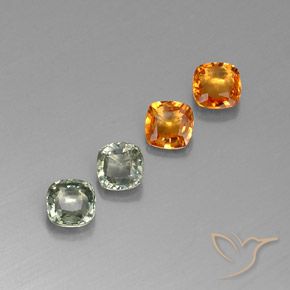 1.57캐럿 천연 멀티컬러 사파이어 보석, 쿠션 컷, 4.2×4.1 mm, VVS-VS