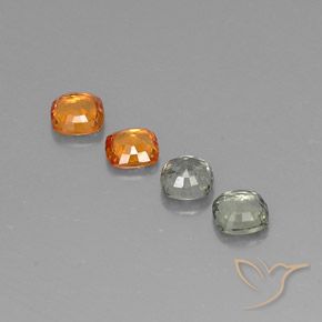 1.57캐럿 천연 멀티컬러 사파이어 보석, 쿠션 컷, 4.2×4.1 mm, VVS-VS