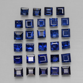 캐럿 천연 딥 블루 사파이어 보석, 스퀘어, 2×1.9 mm, VVS-VS