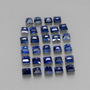 캐럿 천연 딥 블루 사파이어 보석, 스퀘어, 2×1.9 mm, VVS-VS