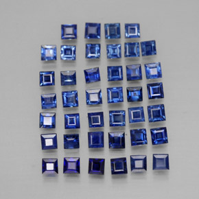 캐럿 천연 딥 블루 사파이어 보석, 스퀘어, 1.8×1.8 mm, VVS-VS