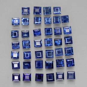 캐럿 천연 딥 블루 사파이어 보석, 스퀘어, 1.8×1.8 mm, VVS-VS