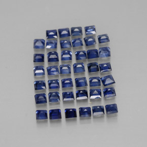 캐럿 천연 딥 블루 사파이어 보석, 스퀘어, 1.8×1.8 mm, VVS-VS