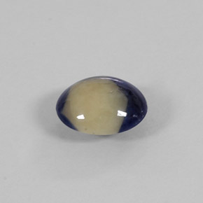 1.58캐럿 천연 바이컬러 사파이어, 타원형 컷, 7.6×6.6 mm, 불투명체
