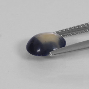 1.58캐럿 천연 바이컬러 사파이어, 타원형 컷, 7.6×6.6 mm, 불투명체