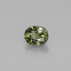 0.56캐럿 천연 그린 사파이어, 타원형 컷, 5.2×4.2 mm, VVS-VS