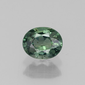 0.48캐럿 천연 그린 사파이어, 타원형 컷, 5.1×4.1 mm, VVS-VS