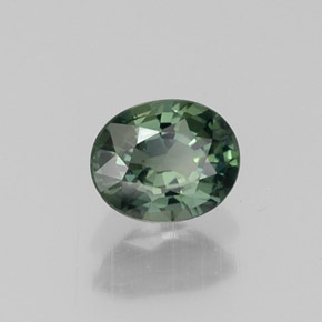 0.48캐럿 천연 그린 사파이어, 타원형 컷, 5.1×4.1 mm, VVS-VS