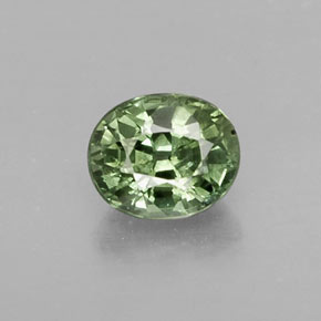 0.64캐럿 천연 그린 사파이어, 타원형 컷, 5.1×4.3 mm, SI