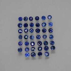 캐럿 천연 딥 블루 사파이어 보석, 라운드 컷, 1.63 mm, VVS-VS