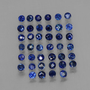캐럿 천연 딥 블루 사파이어 보석, 라운드 컷, 1.63 mm, VVS-VS