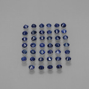 캐럿 천연 딥 블루 사파이어 보석, 라운드 컷, 1.63 mm, VVS-VS