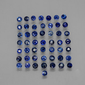 캐럿 천연 딥 블루 사파이어 보석, 라운드 컷, 1.58 mm, VVS-VS