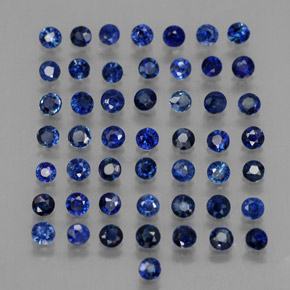 캐럿 천연 딥 블루 사파이어 보석, 라운드 컷, 1.58 mm, VVS-VS