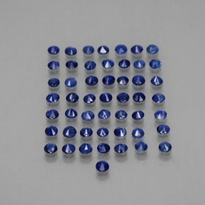 캐럿 천연 딥 블루 사파이어 보석, 라운드 컷, 1.58 mm, VVS-VS