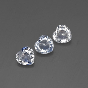 캐럿 천연 화이트 라이트 블루 사파이어 보석, 하트 모양, 4.6×4.6 mm, VVS-VS