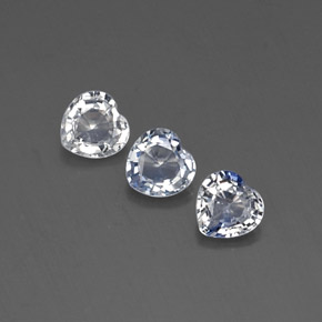 캐럿 천연 화이트 라이트 블루 사파이어 보석, 하트 모양, 4.6×4.6 mm, VVS-VS