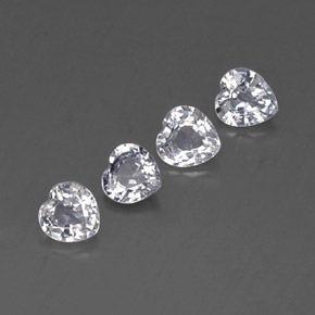 캐럿 천연 화이트 사파이어 보석, 하트 모양, 4.3×4.1 mm, VVS