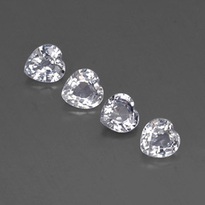 캐럿 천연 화이트 사파이어 보석, 하트 모양, 4.3×4.1 mm, VVS