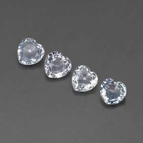 캐럿 천연 화이트 라이트 블루 사파이어 보석, 하트 모양, 4.4×4.3 mm, VVS